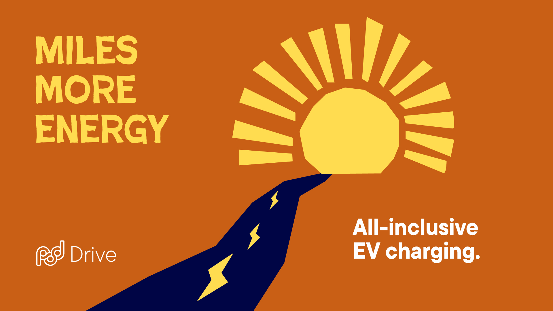 Pod promotional graphic highlighting all-inclusive EV charging with the 'Miles More Energy' campaign.